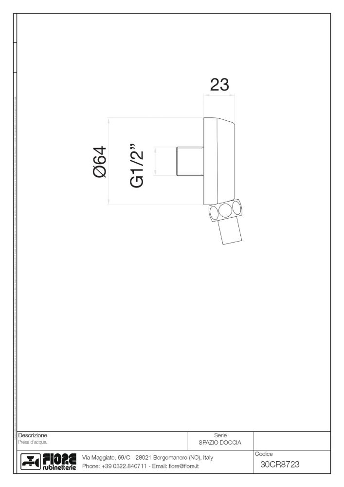 Fiore Shower, водоотвод круглой формы, цвет золото, артикул 30OO8723