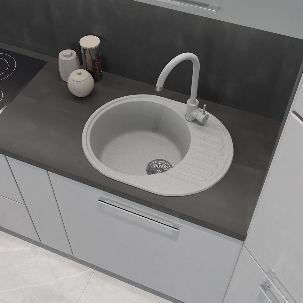 Смеситель для кухни GranFest Z-5410, серый