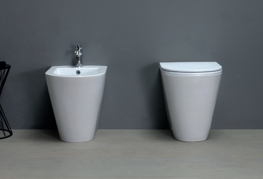 AZZURRA FORMA Унитаз приставной безободковый 54х37х42см слив универсальный, смыв от 3л воды, Easy Clean, с креплением, цвет белый