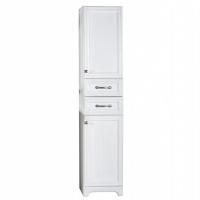 Шкаф пенал ASB-Woodline Берта 40 Белый патина серебро