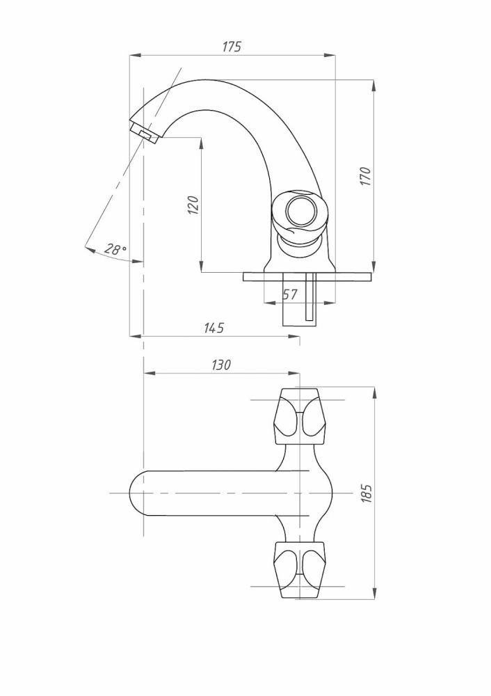Смеситель для раковины ПСМ-ПРОФСАН PSM-712-48 СТАНДАРТ-А тип См-УмДЦБА, артикул PSM-712-48