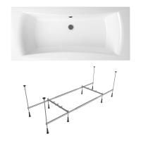 Комплект 2 в 1 Lavinia Boho Evan S1-37110190, акриловая ванна 190x90 см, усиленный металлический каркас с монтажным набором