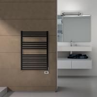 Irsap Ares Полотенцесушитель электр. 580x818x30мм (15 трубок-2 пром), мощность:400 ватт,с электр/термостатом, провод: 1200мм, цвет: черный матовый(К1)