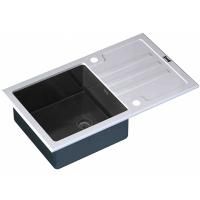 Кухонная мойка ZorG Glass GL-7851-WHITE-GRAFIT Белый / Графит Кухонная мойка ZorG Glass GL-7851-WHITE-GRAFIT Белый / Графит