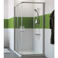 Душевой уголок Huppe Fracture 100х100 квадратный профиль Хром стекло прозрачное