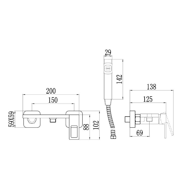 Гигиенический душ со смесителем Savol S-FXQ013B, золото