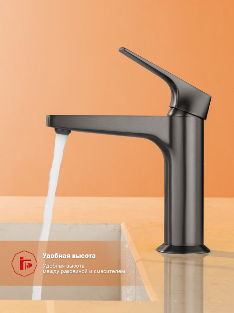 Смеситель для раковины Raglo R07.10.09, графит