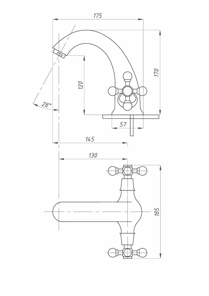 Смеситель для раковины ПСМ-ПРОФСАН PSM-712-89 СТАНДАРТ-А тип См-УмДЦБА, артикул PSM-712-89