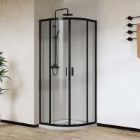 Душевые уголки Vincea Душевой уголок City VSQ-5CT900CLB, 900*900, черный матовый, стекло прозрачное ,