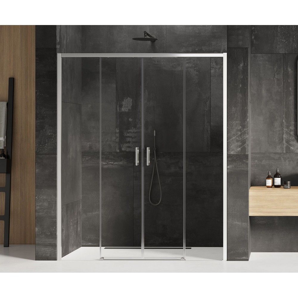 Дверь в нишу NEW TRENDY PRIME 200x200 D-0340A (хром)