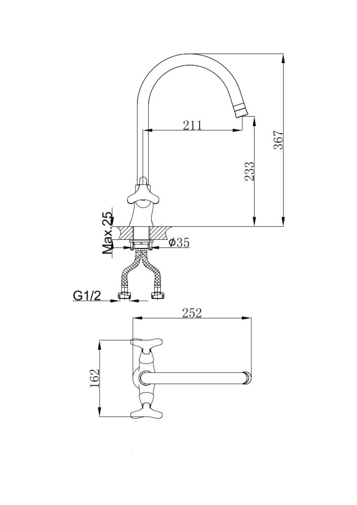 Смеситель для кухни DK Hessen Goethe (DA1382441), артикул DA1382441
