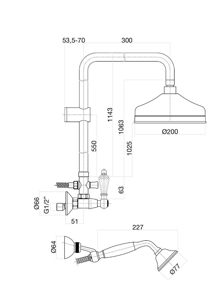 Душевая система Fiore GIOIELLI (SWAROVSKI®) 08OO0620, золото