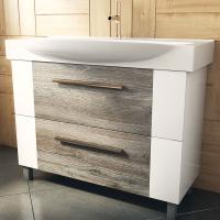 Тумба под раковину Vigo Leo 105 Белая Сонома темная