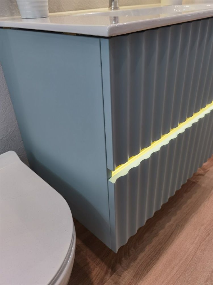 ELEGANT База под раковину подвесная с двумя выкатными ящиками, с LED подсветкой ручек. Ниагара AM-ELEGANT-600-2C-SO-NG-P, артикул AM-ELEGANT-600-2C-SO-NG-P