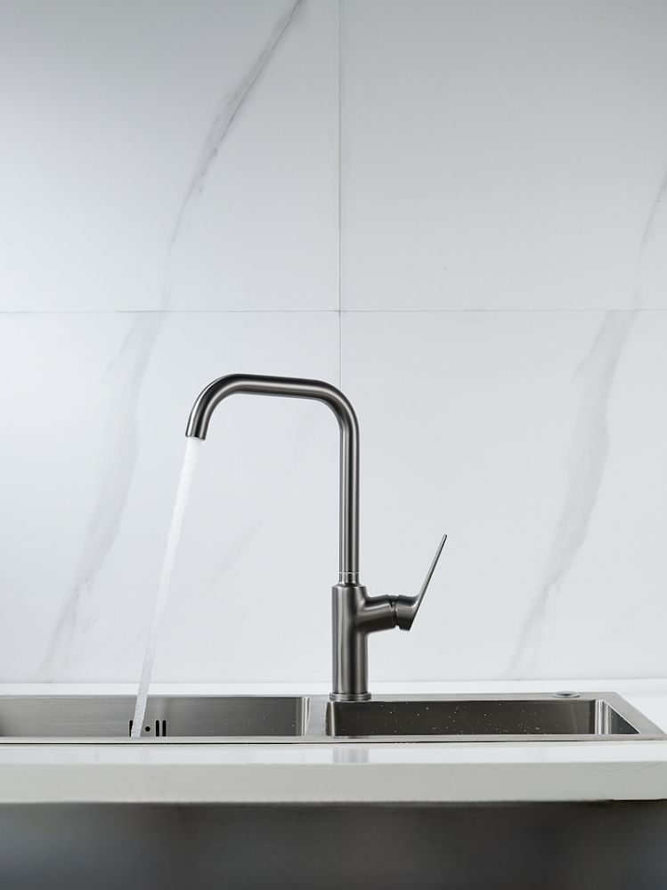 Смеситель для кухни Knotlor KN-61/GM, вороненая сталь, артикул KN-61/GM