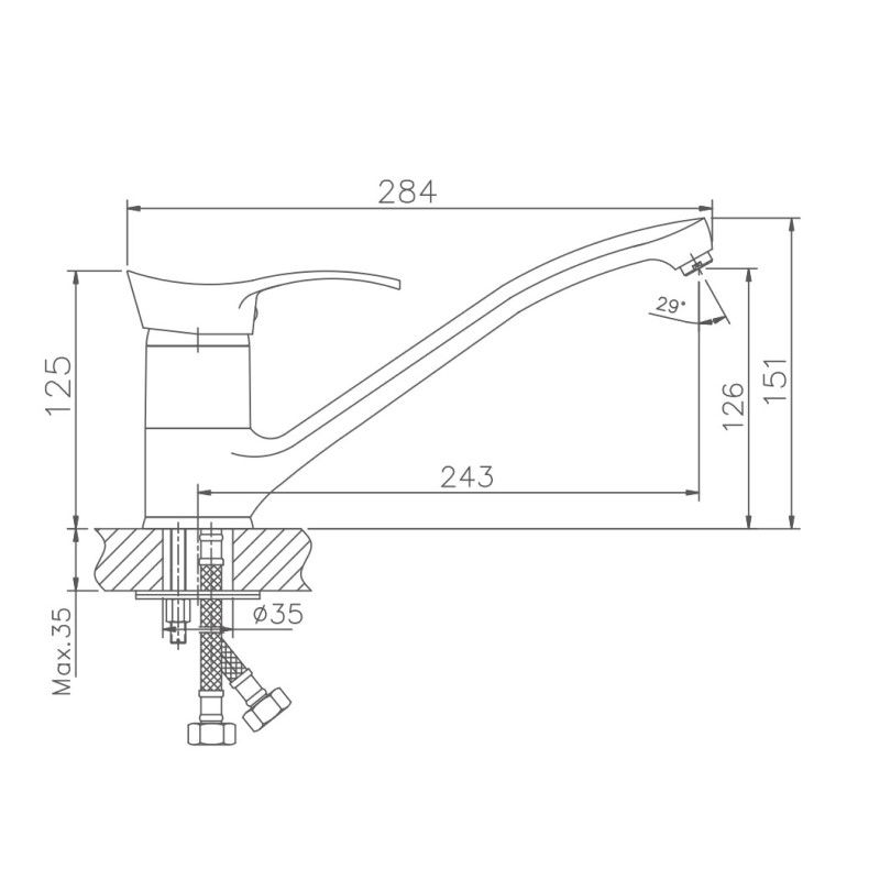 Смеситель для кухни Haiba HB4201, хром