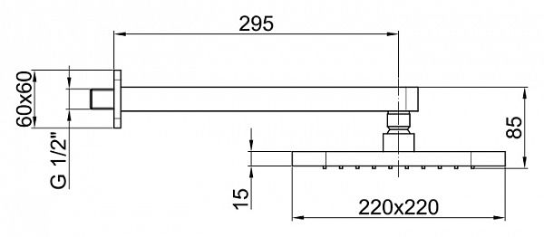 Верхний душ Webert Comfort AC0392560METAL, черный