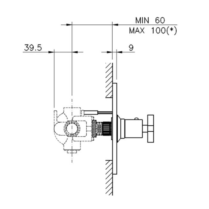 Nicolazzi Termostatico Внешняя часть встраиваемого смесителя для душа, 1 источник, цвет: бронза, ручки Dames Anglaises, артикул 4914BZ18
