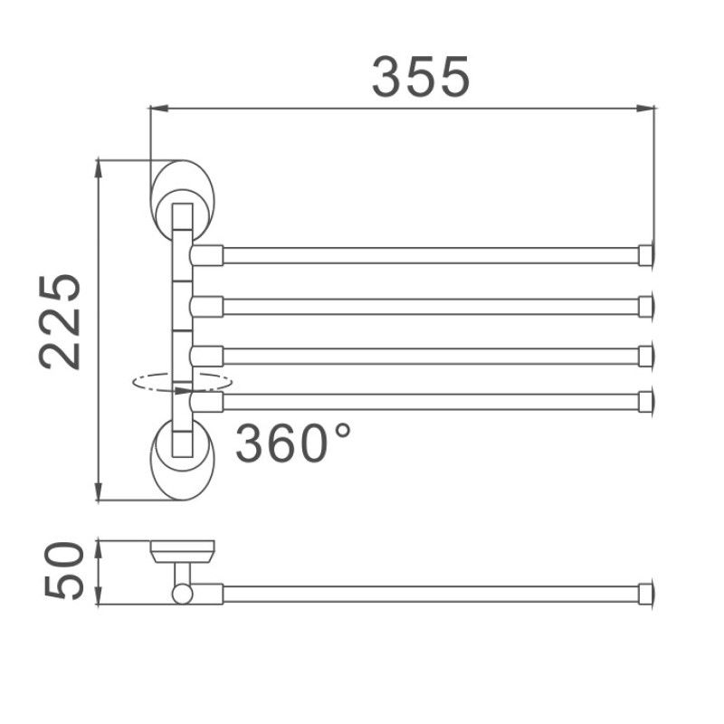 Полотенцедержатель Haiba HB1614, хром