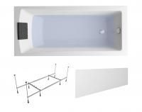 Комплект 4 в 1 Lavinia Boho One S2-3701075P, акриловая ванна 170x75 см, металлический каркас с монтажным набором, подголовник, лицевой экран