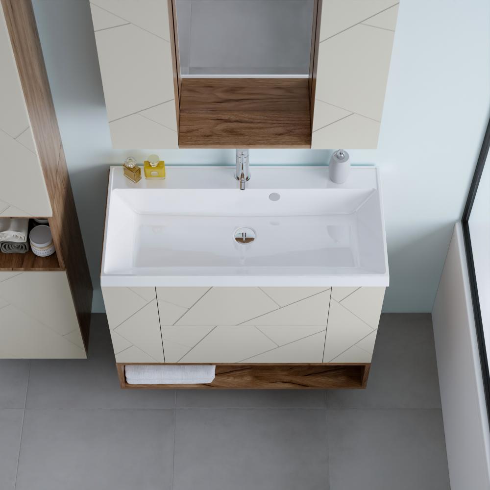 Ниша для тумбы Бриклаер КРИСТАЛЛ 90 см, дуб крафт табачный