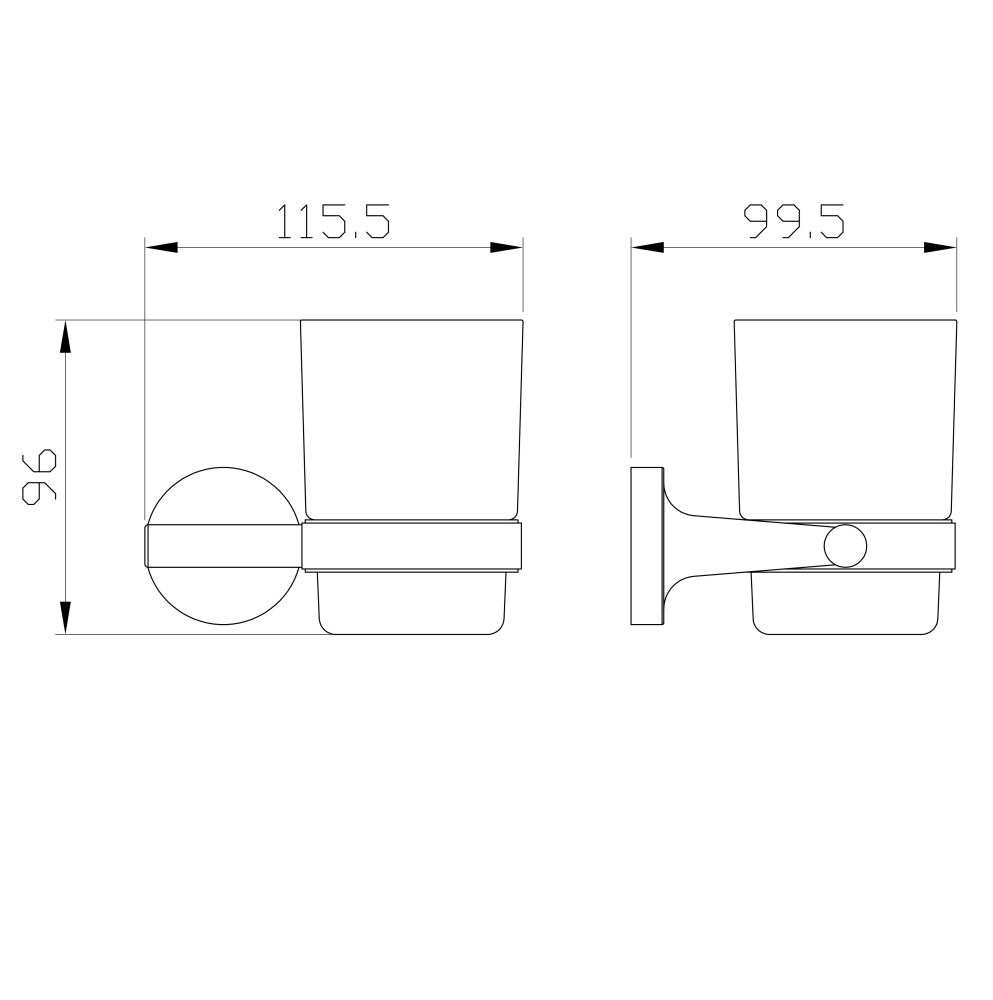Стакан для зубных щеток с держателем WONZON & WOGHAND SIMPLE, Брашированное золото (WW-6521-BG)