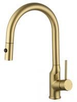 Смеситель для кухни с выдвижным изливом WONZON & WOGHAND, Брашированное золото (WW-A21252-BG)
