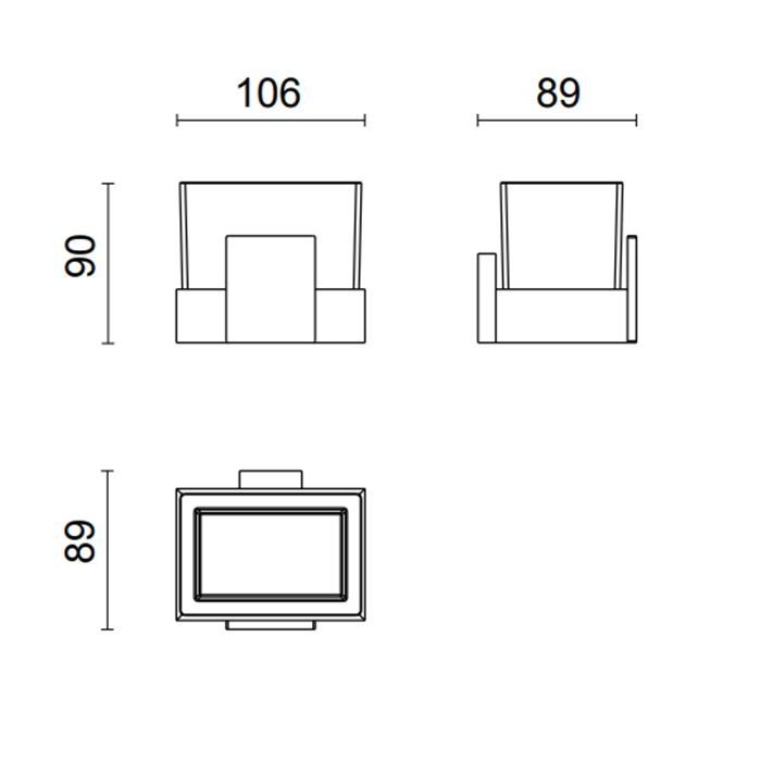 OASIS SQUARE Стакан настенный, цвет золото