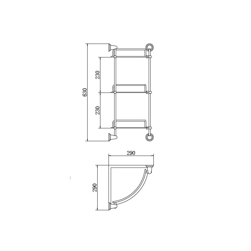 Полка стеклянная угловая FASHUN A1507-3, хром