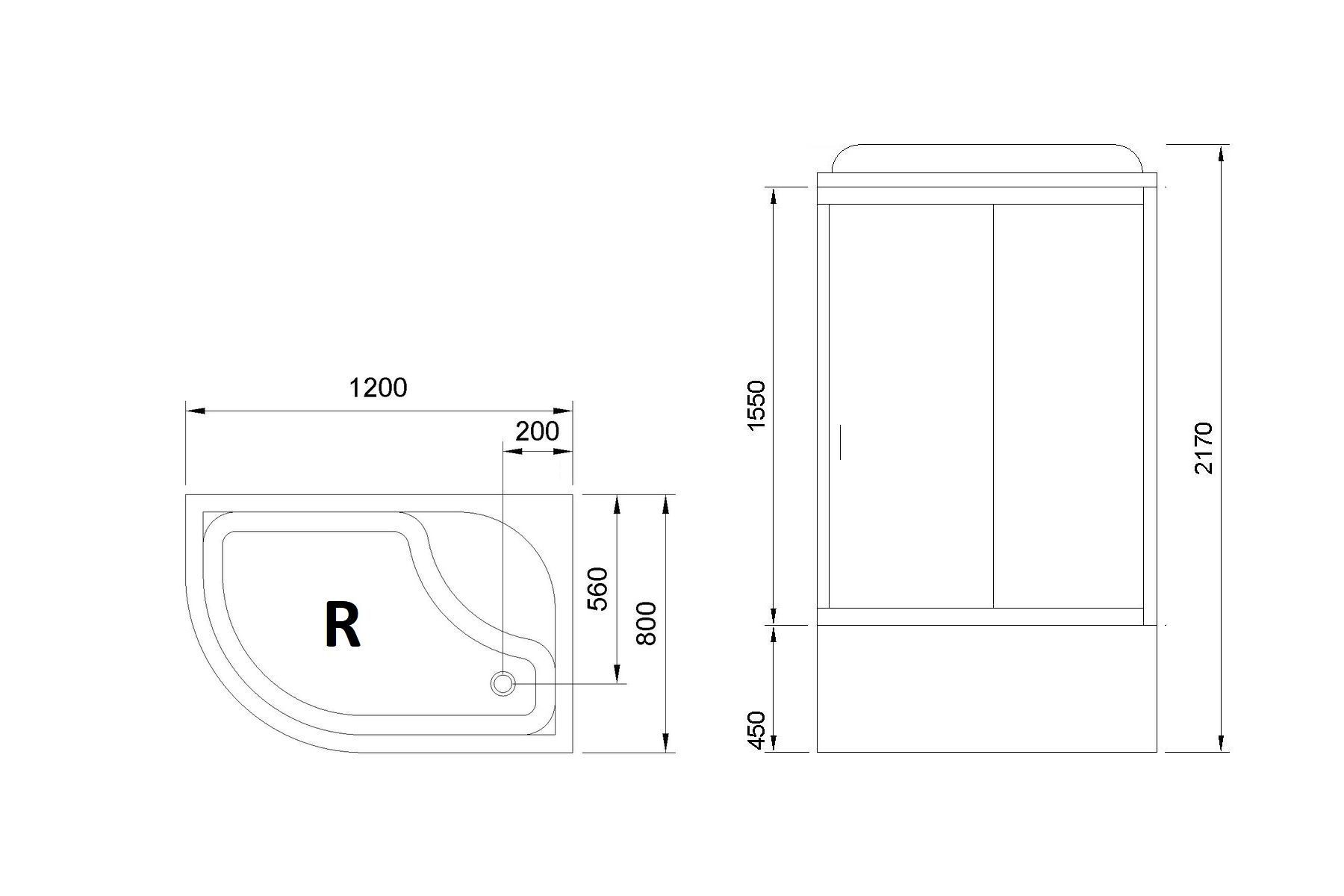 Душевая кабина Royal Bath RB 8120BK3-BT-CH (черное/прозрачное) правая Душевая кабина Royal Bath RB 8120BK3-BT-CH (черное/прозрачное) правая