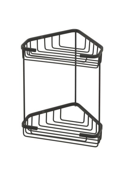 Gedy, решётка угловая 2-х уровневая, высота 27 см, цвет черный матовый