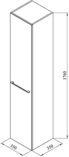 Шкаф-пенал De Aqua Тока 1 35 R белый