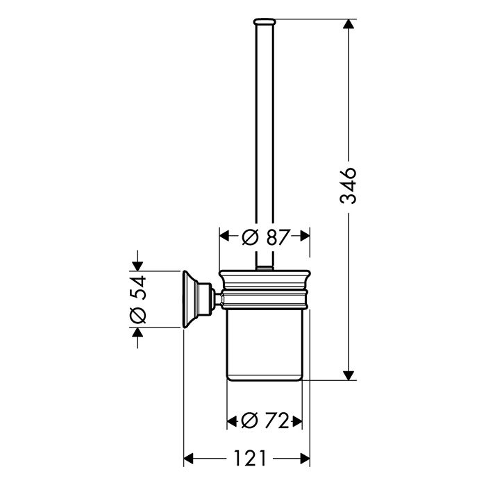 AX Montreux Туалетный ершик, настенный, материал: фарфор/металл, цвет: шлифованная бронза AX Montreux Туалетный ершик, настенный, материал: фарфор/металл, цвет: шлифованная бронза