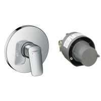 Смеситель для душа, Hansgrohe, Logis, тип открывания воды-однорычажный, тип регулирования воды-керамический узел смешивания, тип установки-встраиваемый, внутренняя часть-есть, цвет-хром Смеситель для душа, Hansgrohe, Logis, тип открывания воды-однорычажный, тип регулирования воды-керамический узел смешивания, тип установки-встраиваемый, внутренняя часть-есть, цвет-хром