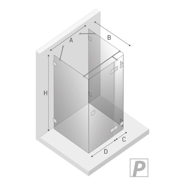 Душевое ограждение NEW TRENDY EVENTA R 100x100x200 EXK-0187 (хром)