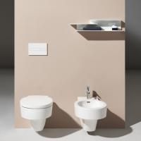 Биде, Laufen, Val, тип установки-подвесной, ширина, мм-390, глубина, мм-530, высота, мм-430, отверстия для смесителя-1, цвет-белый