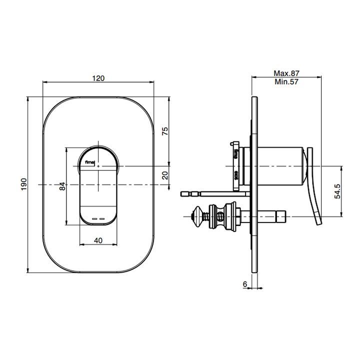 Fima Carlo Frattini Flo Смеситель для душа, встраиваемый, с переключателем на 2 выхода, цвет: чёрный матовый Fima Carlo Frattini Flo Смеситель для душа, встраиваемый, с переключателем на 2 выхода, цвет: чёрный матовый