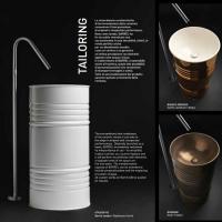 Kerasan Смеситель напольный с прогрессивным картириджем, нерж сталь сатинированная