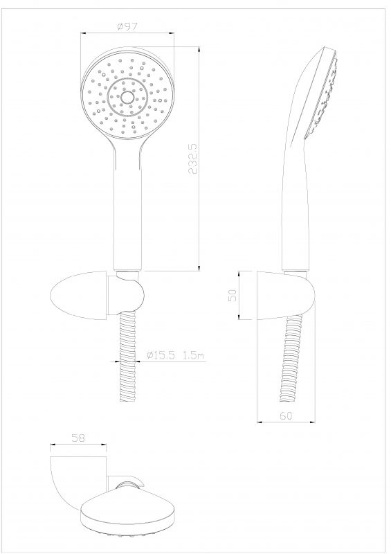 Душевой гарнитур Damixa Eclipse 914510000 Графит