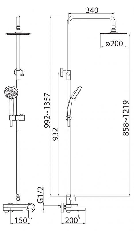 Душевая стойка BELBAGNO DELTA DEL-VSCM-IN арт. DEL-VSCM-IN, артикул DEL-VSCM-IN