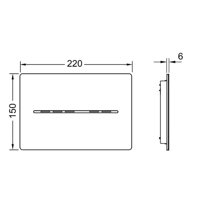 TECEsolid. Панель смыва бесконтактная, 6 В, хром глянцевый