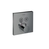 Смеситель для душа, Hansgrohe, ShowerSelect, тип открывания воды-нажимной (кнопки), тип регулирования воды-термостатический картридж, тип установки-встраиваемый, внутренняя часть-необходимо заказать, цвет-шлифованный черный хром, комплектация-ручка, накла Смеситель для душа, Hansgrohe, ShowerSelect, тип открывания воды-нажимной (кнопки), тип регулирования воды-термостатический картридж, тип установки-встраиваемый, внутренняя часть-необходимо заказать, цвет-шлифованный черный хром, комплектация-ручка, накла