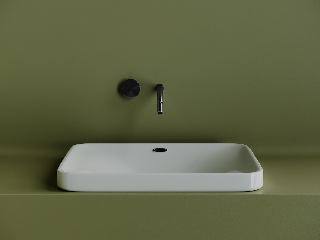 Умывальник прямоугольный встраиваемый сверху в столешницу Элемент (Element) 605x415x185мм, артикул CN5041