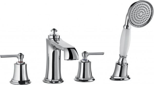 Смеситель на борт ванны с ручным выдвижным душем CEZARES LIBERTY-F-BVD4-01 арт. LIBERTY-BVD4-BORO