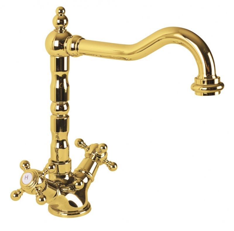 Смеситель для раковины Cezares Golf LS2 03 Золото 24 карат