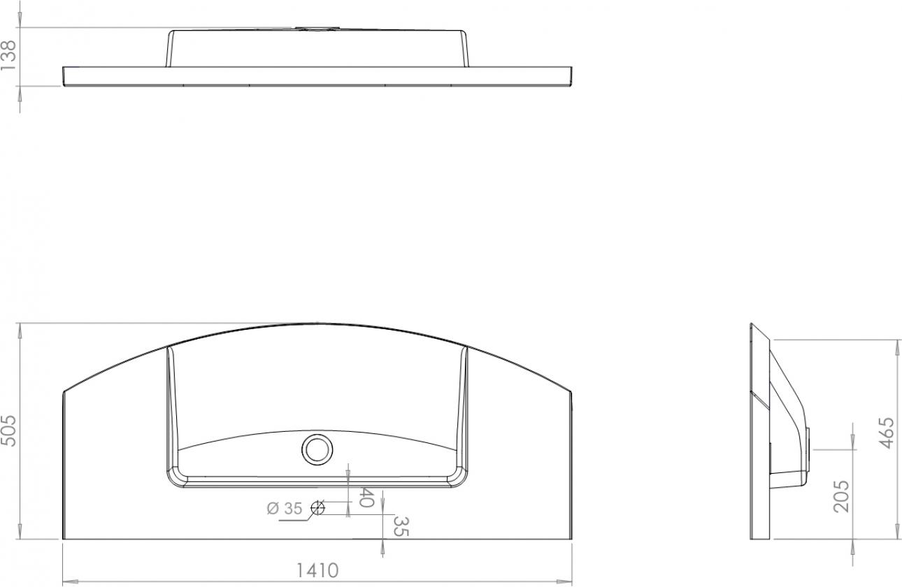 Раковина De Aqua Лонг 140 WL 140
