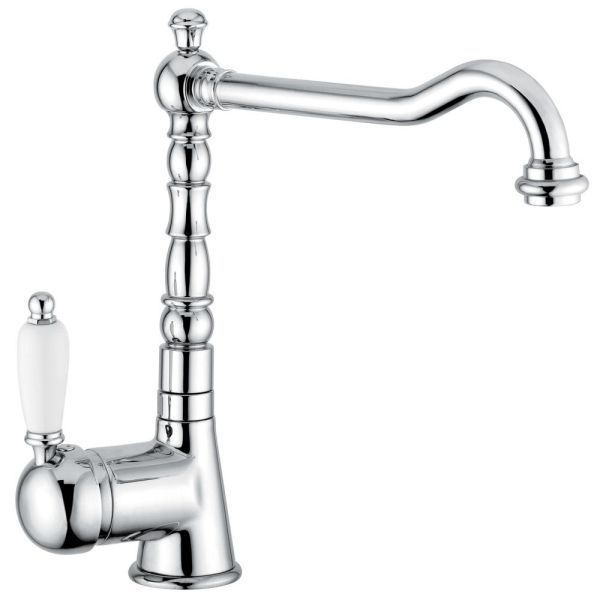 Emmevi Laguna, однорычажный кухонный смеситель (поворотный излив 22 см), без донного клапана, цвет хром