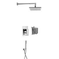 FIMA|Carlo Frattini Wellness Душевой комплект с верх душем 200х200мм, наст держ 350мм, душ комплектом, смес встр на 2 источн, внутр часть, цвет хром