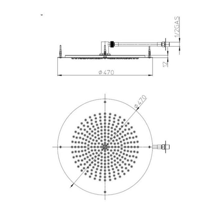 BOSSINI DREAM-OKI  Верхний душ круглый Ø 470 mm, цвет: черный матовый BOSSINI DREAM-OKI  Верхний душ круглый Ø 470 mm, цвет: черный матовый