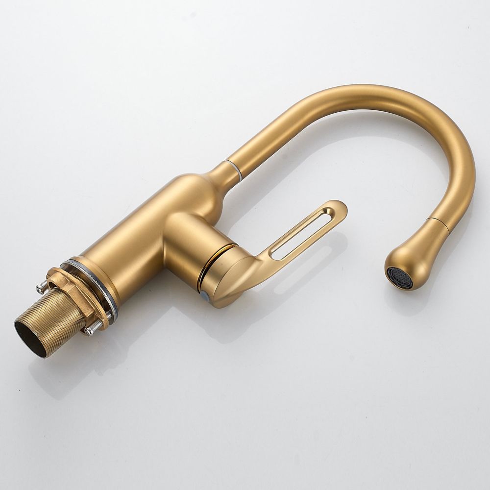 Смеситель для раковины Raffine F101G, золотой сатин